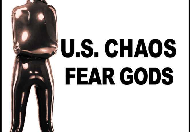 Punk rock poster with latex-clad figure