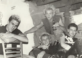 Four punk rockers with bleached spiky hair